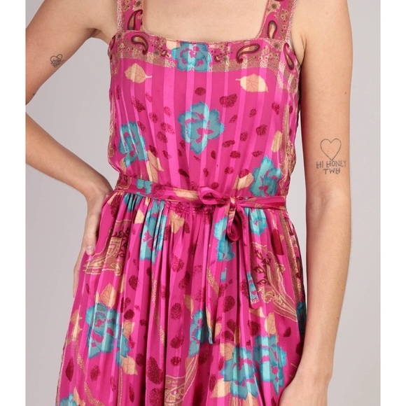 Anne Crimmins | Umi Collection - 100% Silk Vintage 70s 80s Dress | Size: 12 - Picture 6 of 9